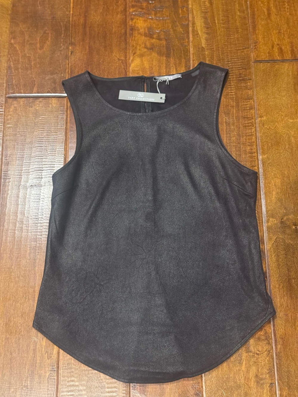Tart Collection Black Faux Leather Sleeveless Tank